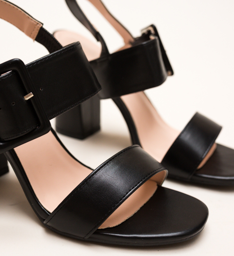 Sandale Beltran Negre cu Toc Elegante - imagine 6