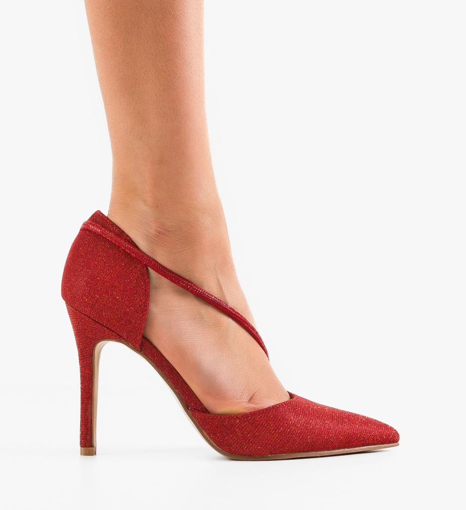 Pantofi dama Hande Rosii cu toc elegant - imagine 6