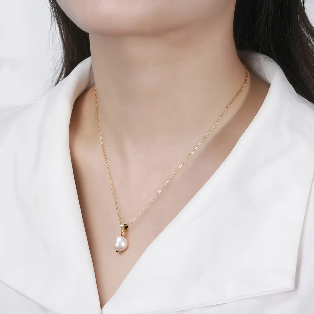 Lantisor argint 925 cu perla naturala, JW1537, Zhuhai - imagine 2