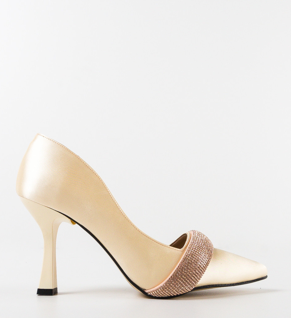 Pantofi Andor Bej Eleganți cu Toc - imagine 5