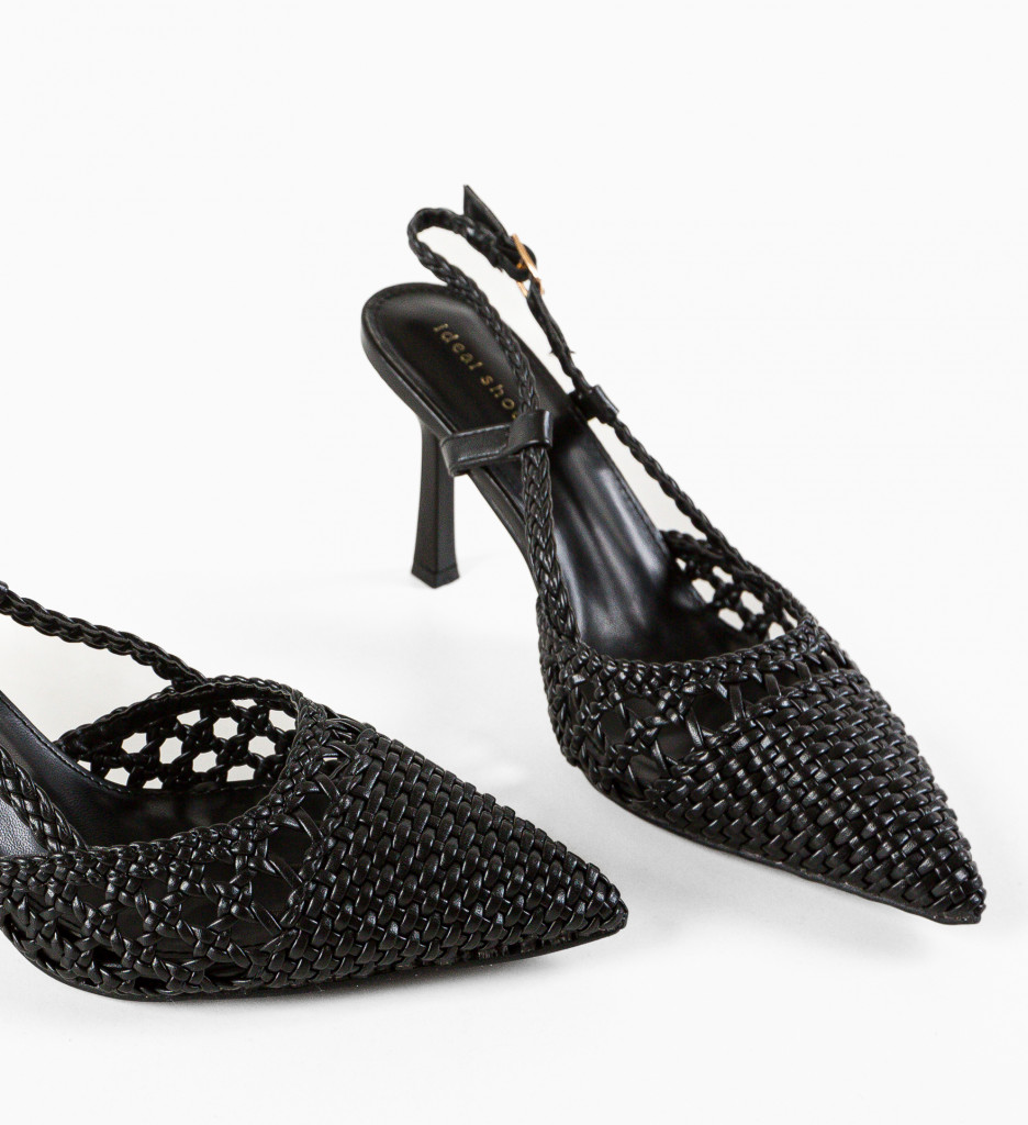Pantofi dama Celestit Negri cu toc elegant - imagine 8