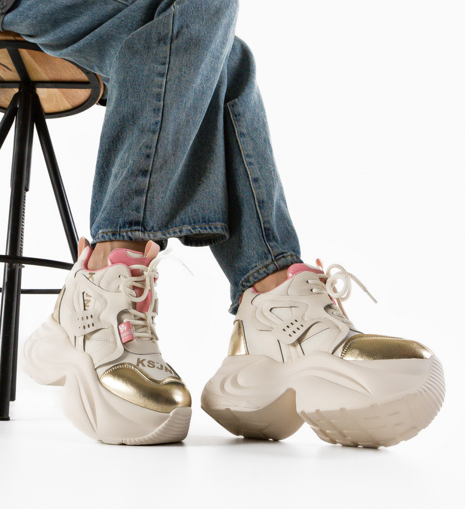Sneakers Dama Stacee Bej - Confort și Stil