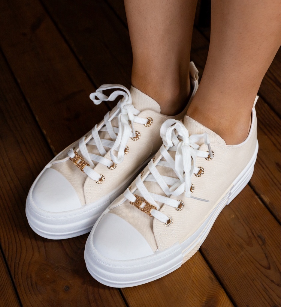 Sneakers Dama Heyh Bej - Confort Sporit - imagine 2