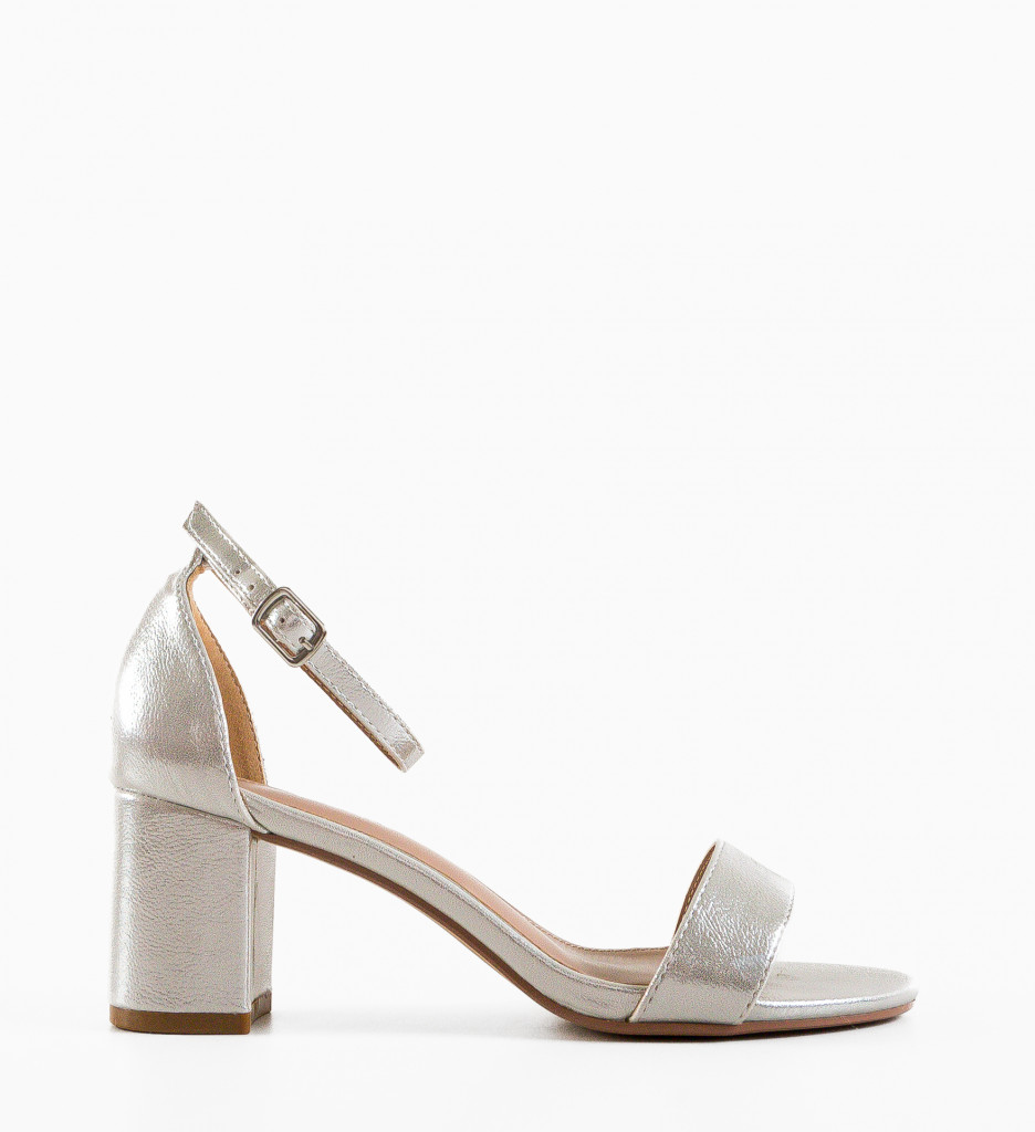 Sandale Toc Leire Argintii | Eleganță Garantată - imagine 5