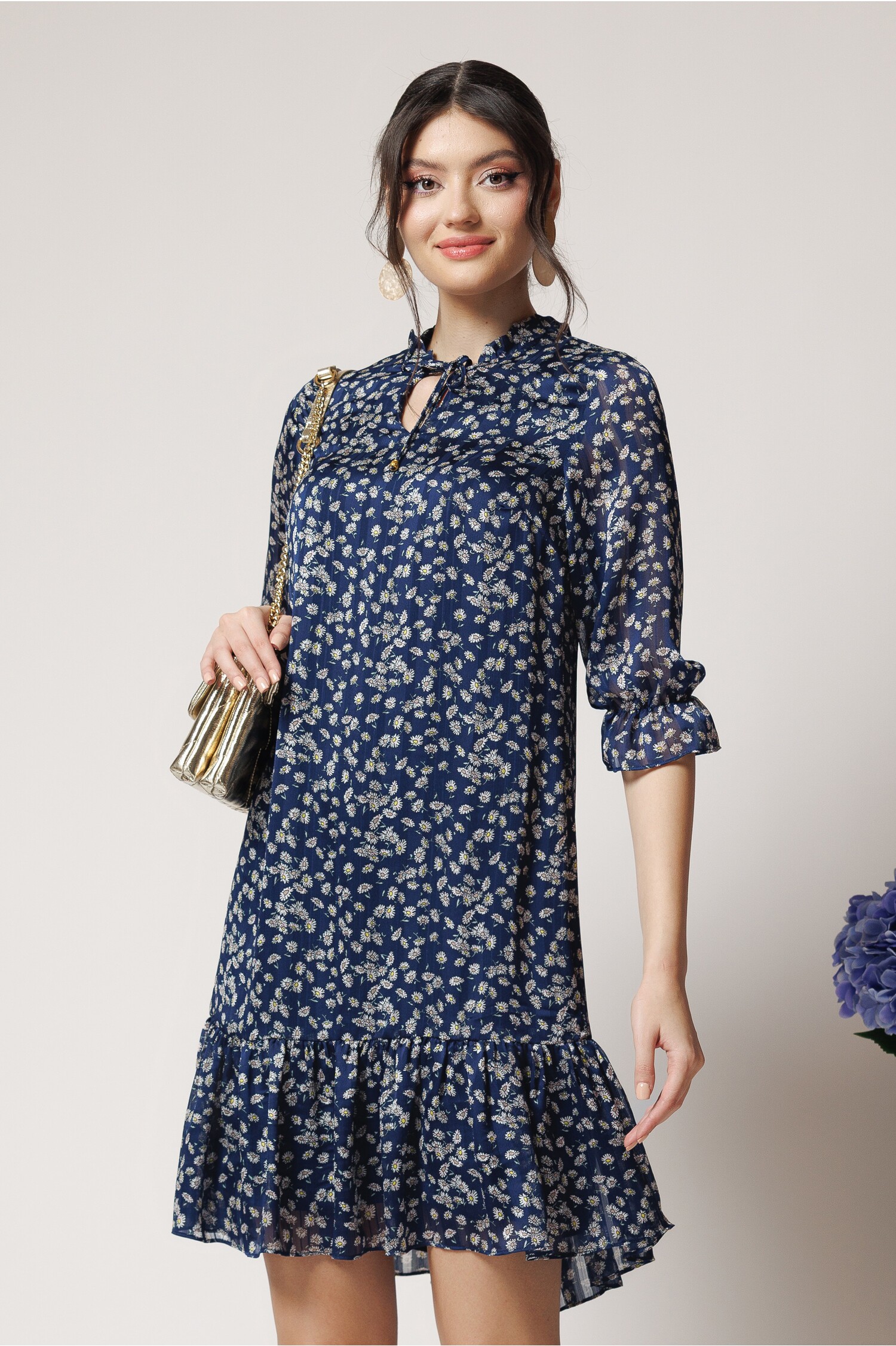 Rochie Eleganta Bleumarin Cununie Civila