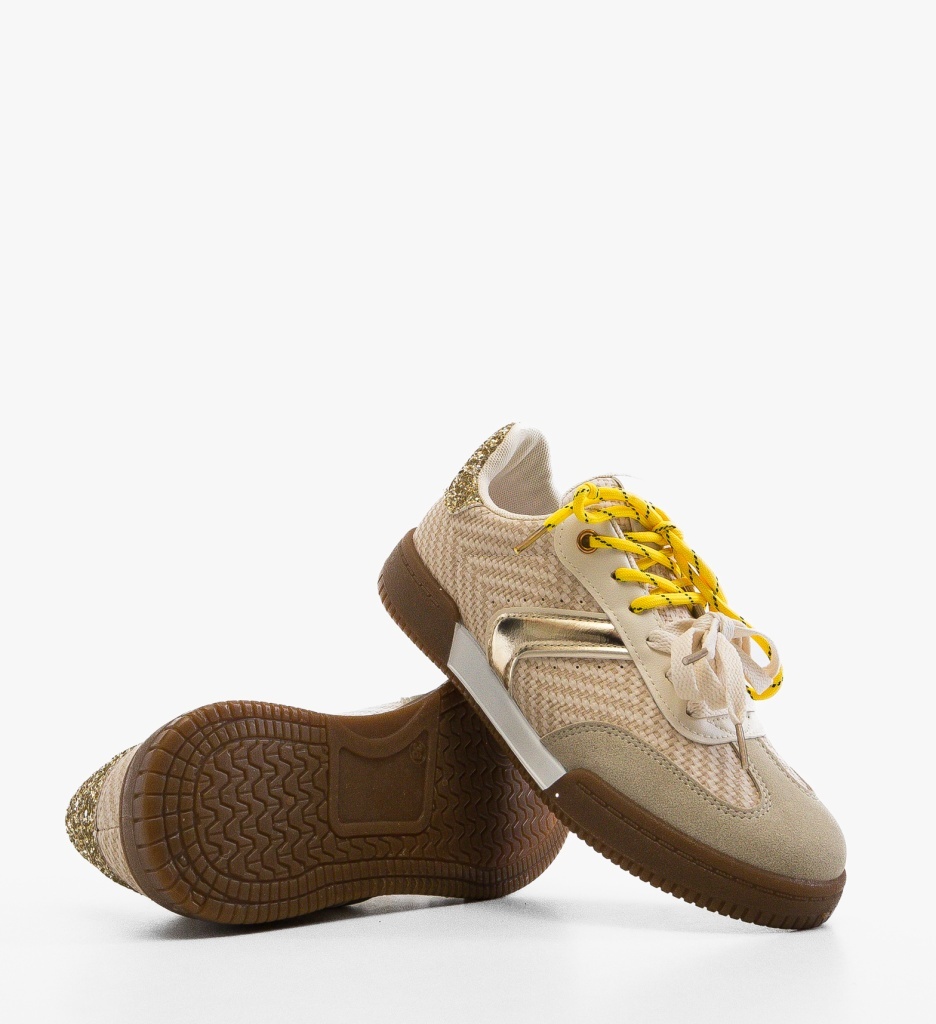 Sneakers Dama Kabber Bej - Confort Sport - imagine 3
