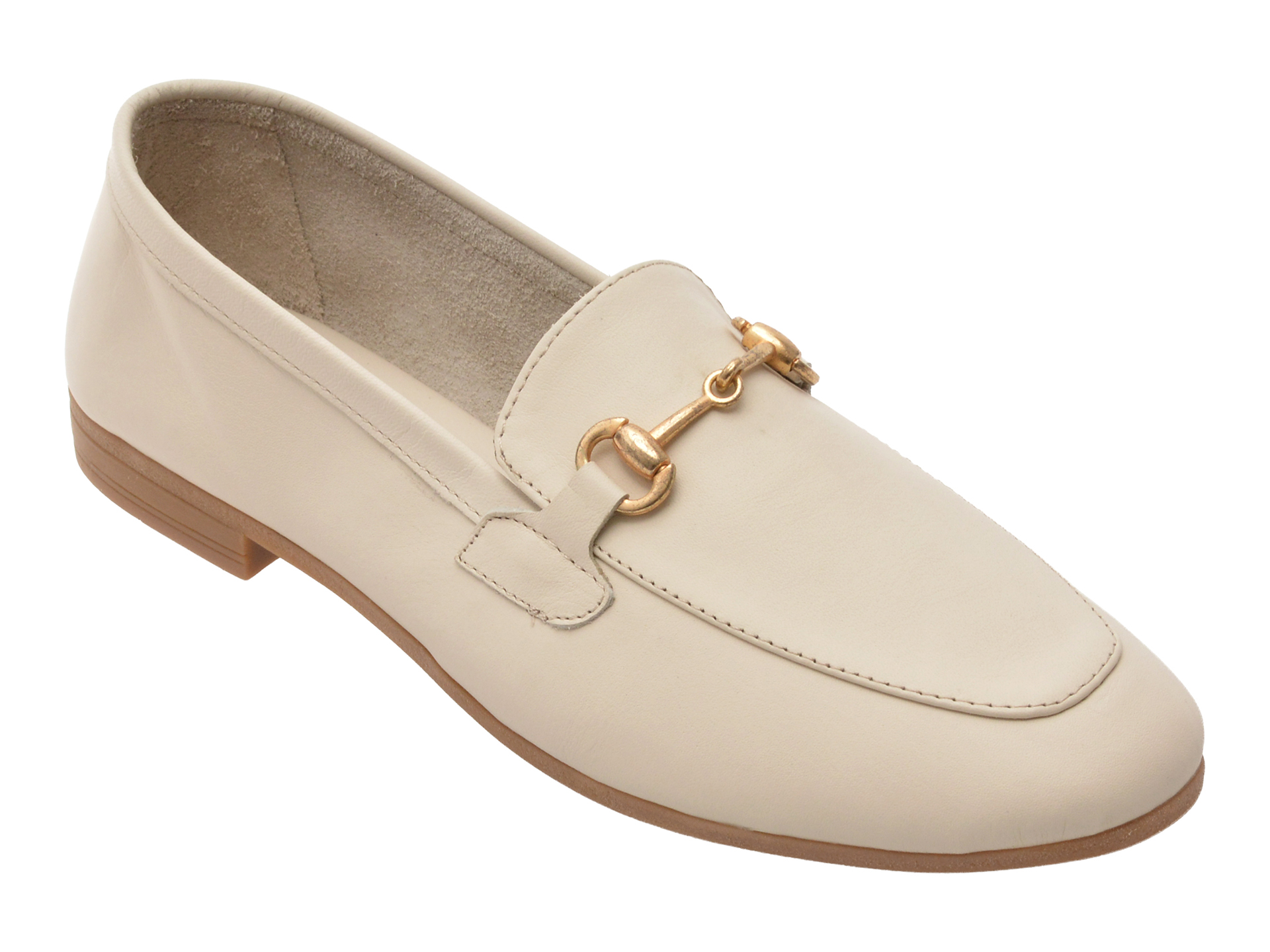 Mocasini FLAVIA PASSINI albi, Piele Naturală