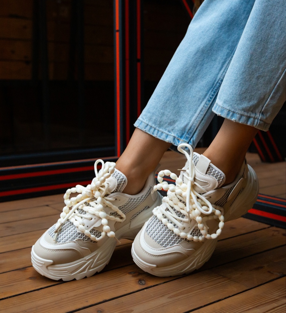 Sneakers Dama Lyud Bej - Confort și Stil - imagine 3