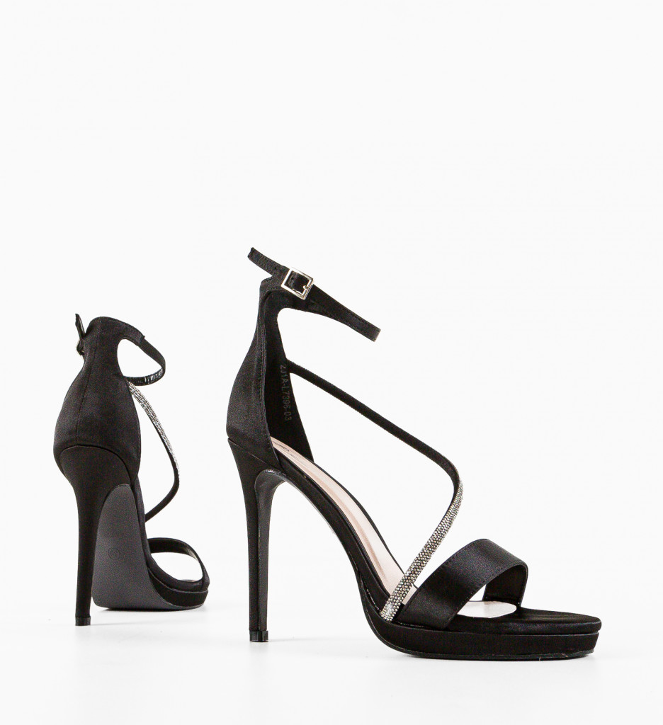 Sandale cu Toc Sarai Negre | Eleganță Asigurată - imagine 6
