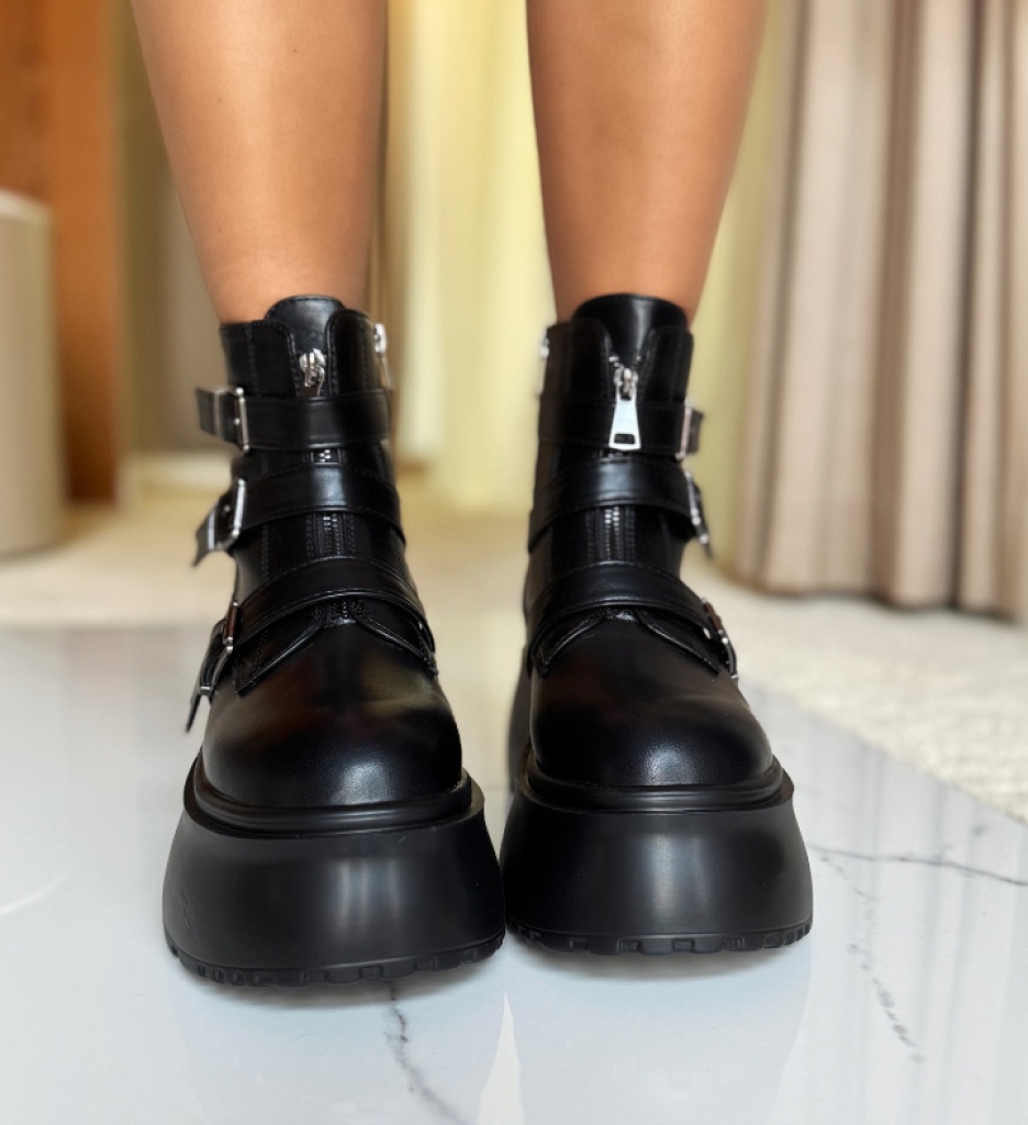 Ghete Dama Negre Elegante Carolt - imagine 5