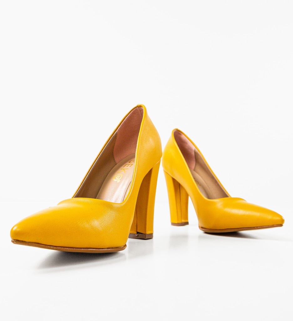 Pantofi Clash Galbeni cu Toc - Eleganță și Stil - imagine 7