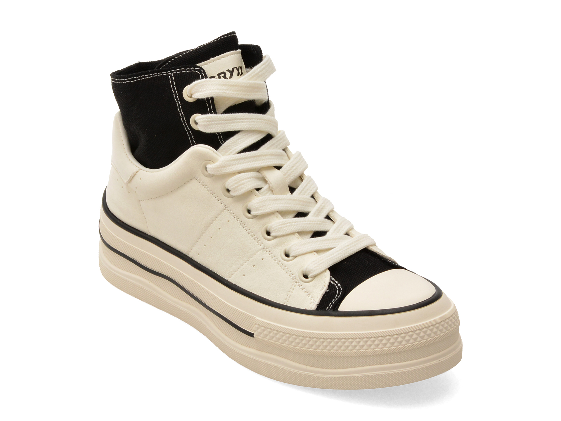 Ghete Sport GRYXX 5719 Piele Naturală Alb-Negru
