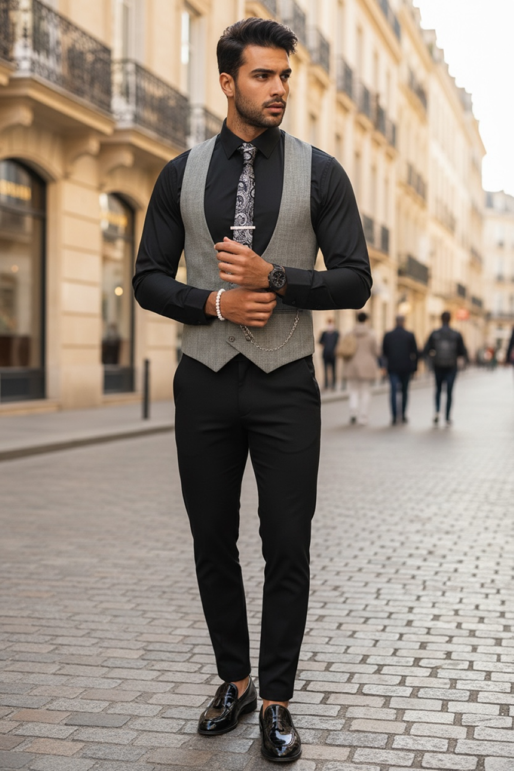 Compleu Barbati Elegant Vesta si Pantaloni - imagine 2