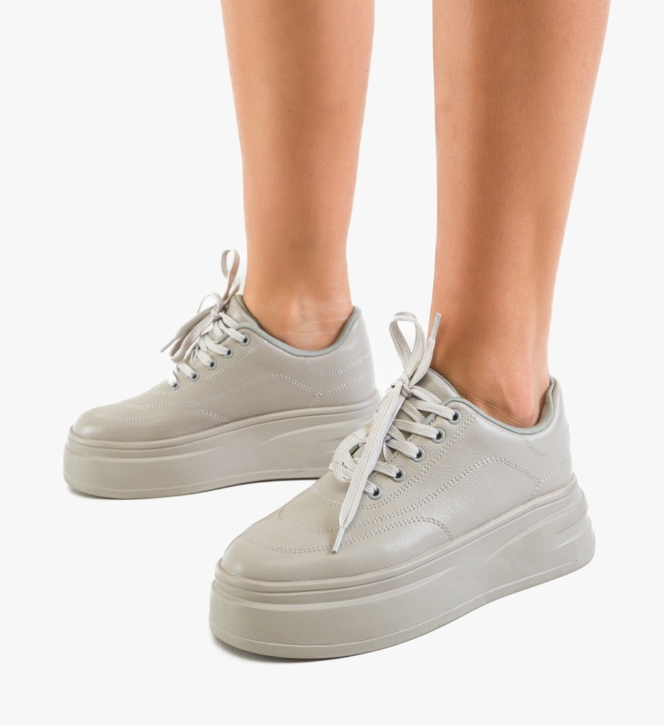Sneakers Dama Bygdan Gri - Confort și Stil Sport - imagine 2