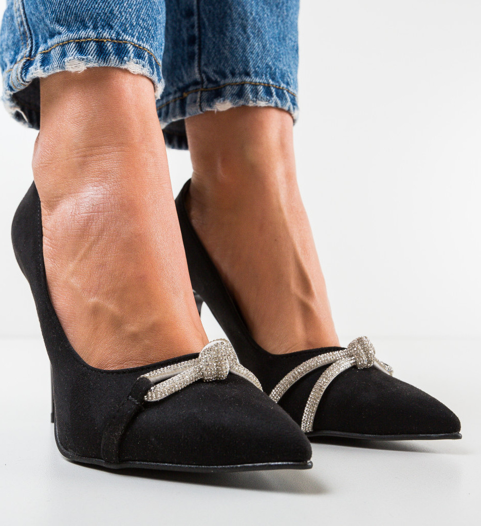 Pantofi cu Toc Airline Negri | Eleganță Asigurată