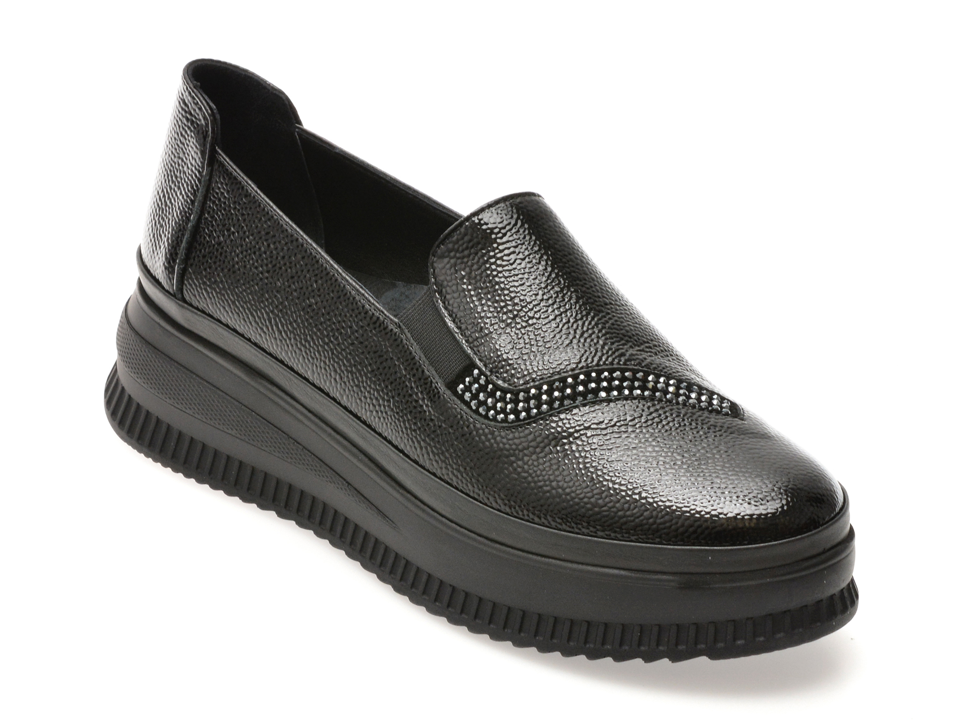 Pantofi Image Eleganță Negri Piele