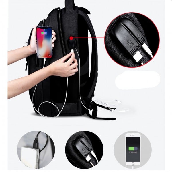 Rucsac Jenson GT1481 Barbati cu Port USB - imagine 4