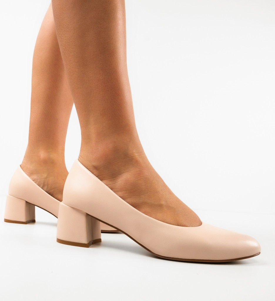 Pantofi Bubay Bej Eleganți cu Toc
