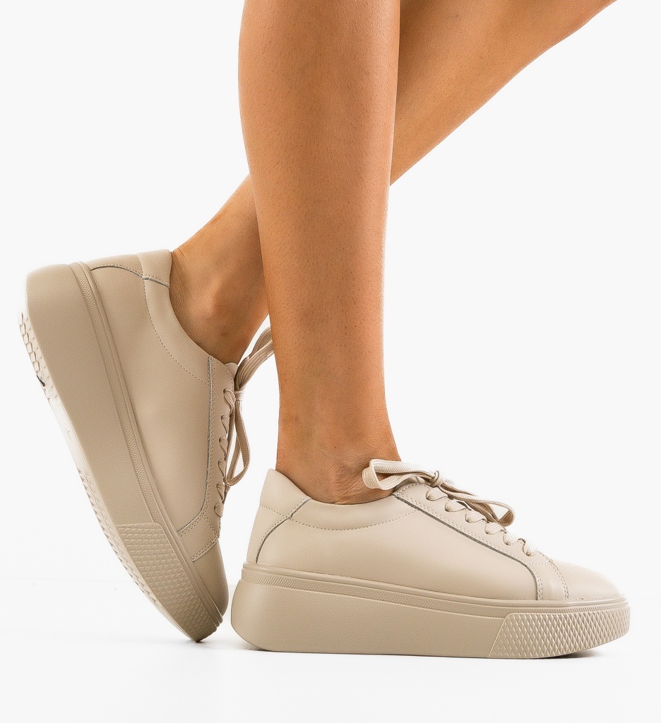 Sneakers Dama Korso Bej Confort și Stil Sport - imagine 2