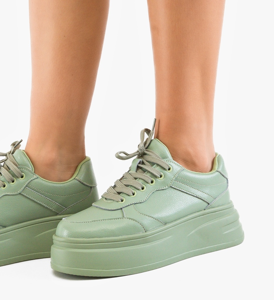 Sneakers Dama Momda Verzi - Confort și Stil Sport - imagine 7