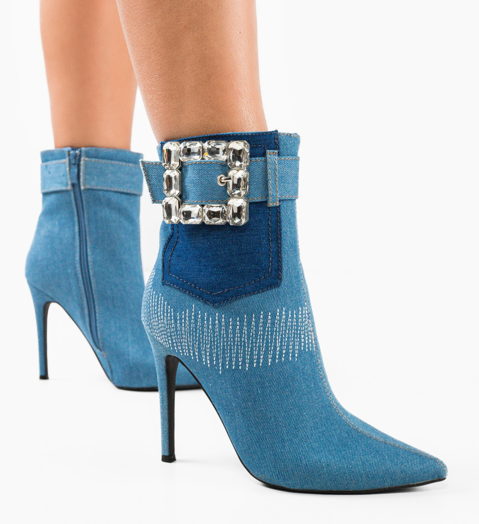 Botine Dama Santi Albastre - Eleganță și Stil - imagine 3