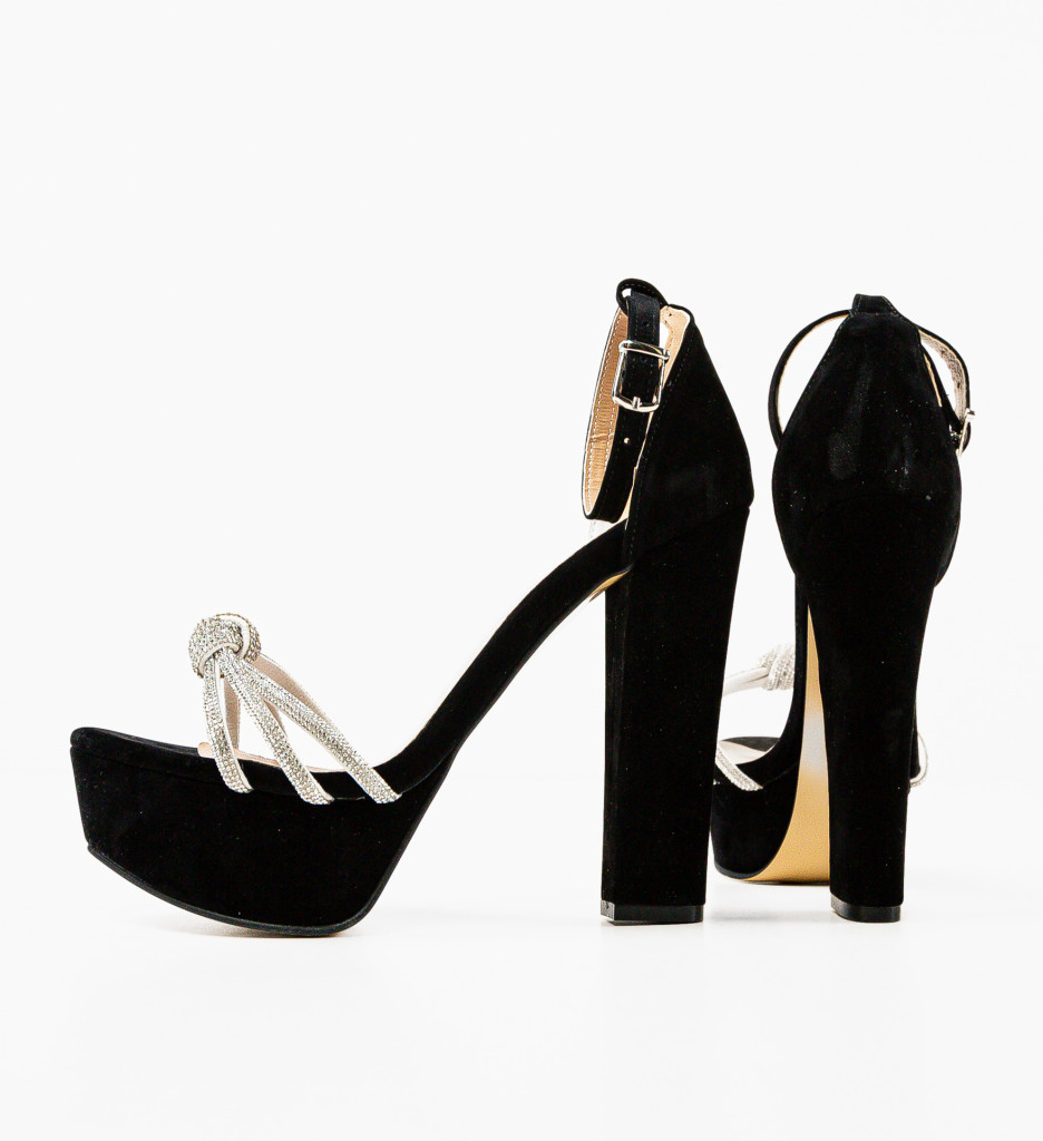 Sandale Delya Negre cu Toc Elegant - imagine 13