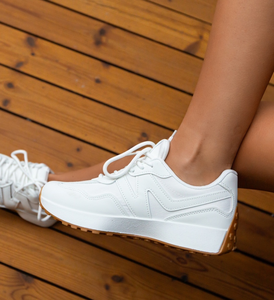 Sneakers Dama Sharad Albi - Confort și Stil - imagine 6