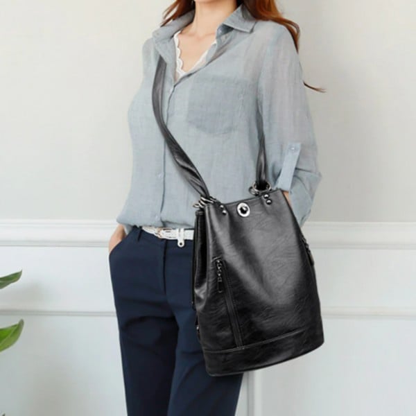 Rucsac dama Gracelyn GT1459 negru, 2-in-1 - imagine 2