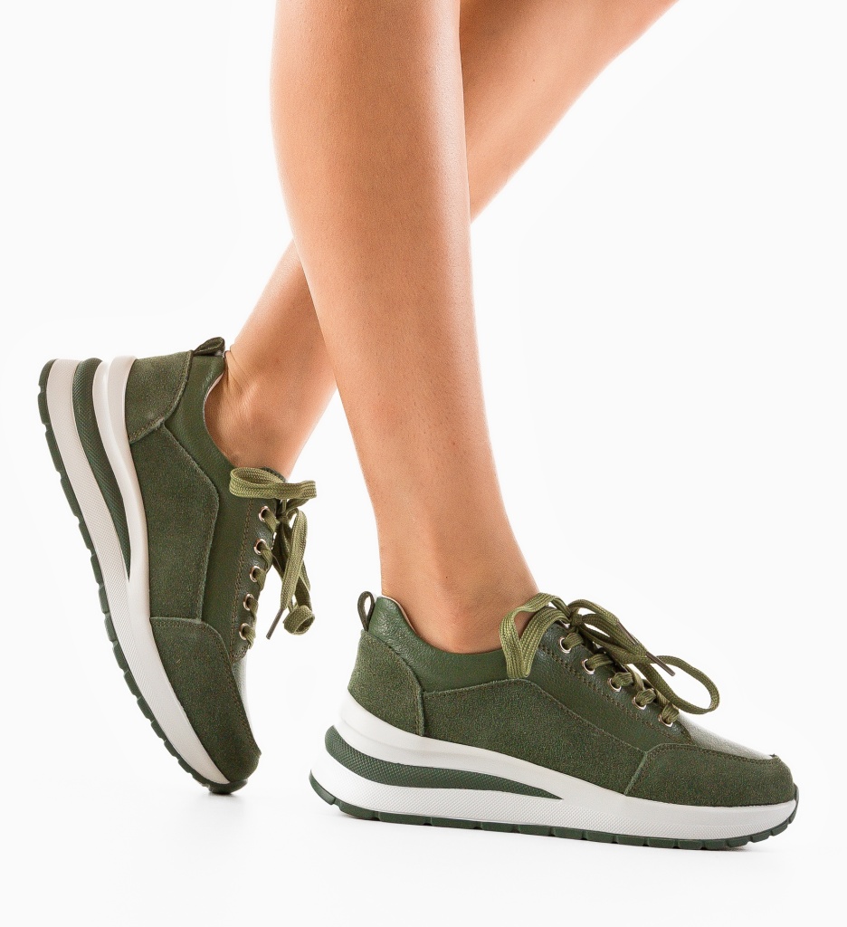 Sneakers Likolas Verzi Dama - Confort Sport - imagine 2