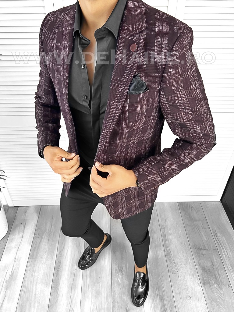 Sacou Barbati Slim Fit Carouri Elegant