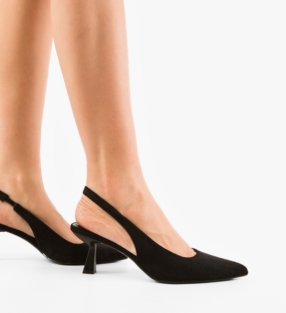 Pantofi Dama Massey Negri cu Toc Eleganți - imagine 2