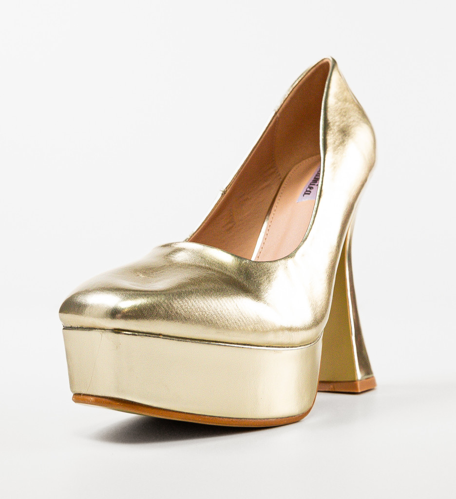 Pantofi Dama Tiyam Aurii cu Toc Eleganți - imagine 5