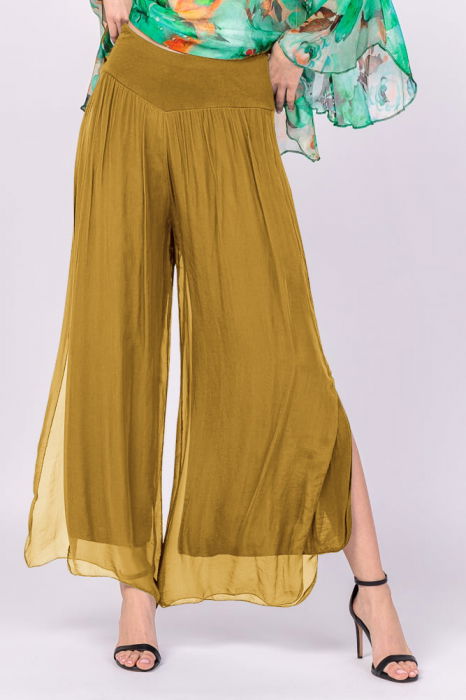 Pantaloni Mustar Matase Shopika | Eleganta si Confort