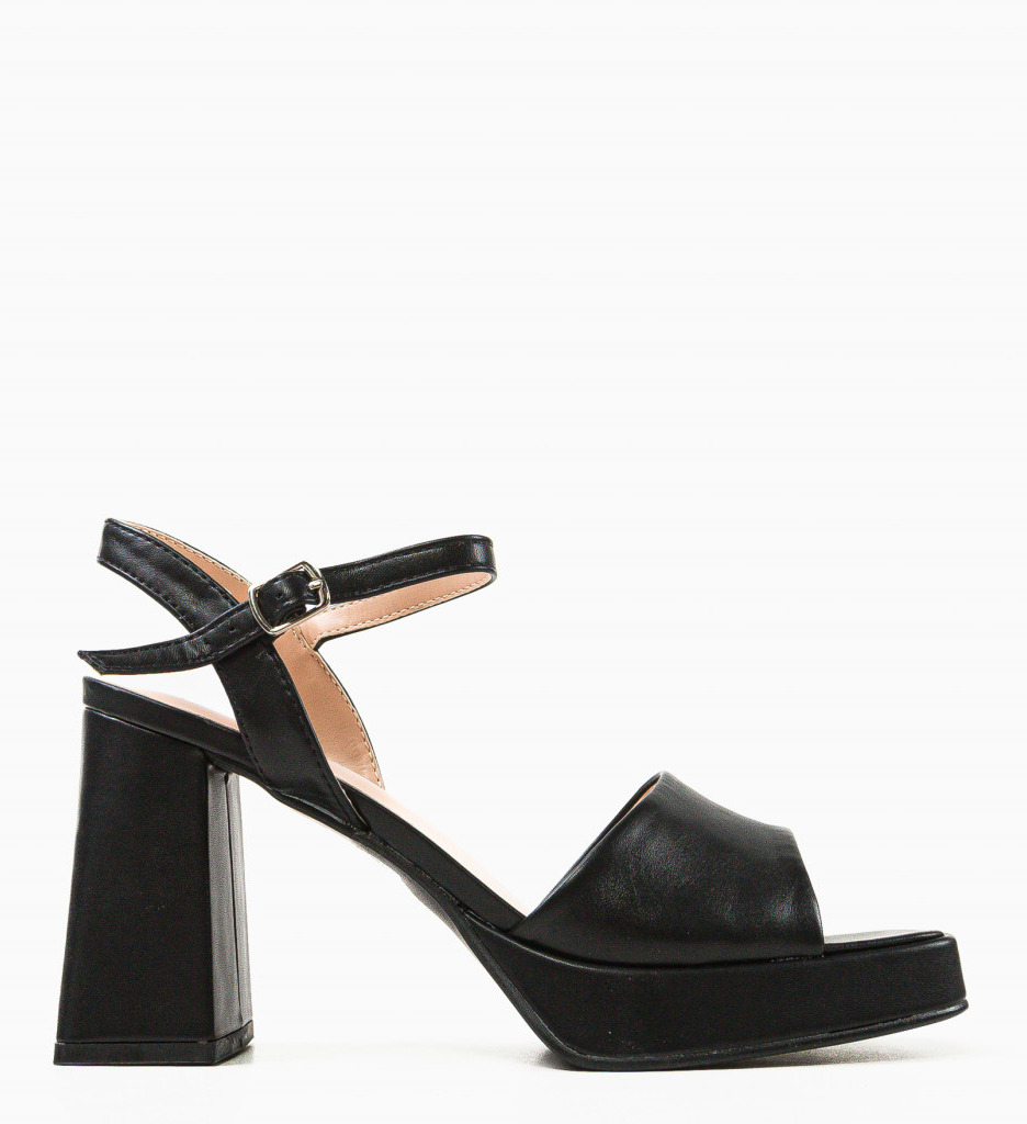 Sandale cu Toc Lucineh Negre | Eleganță - imagine 5