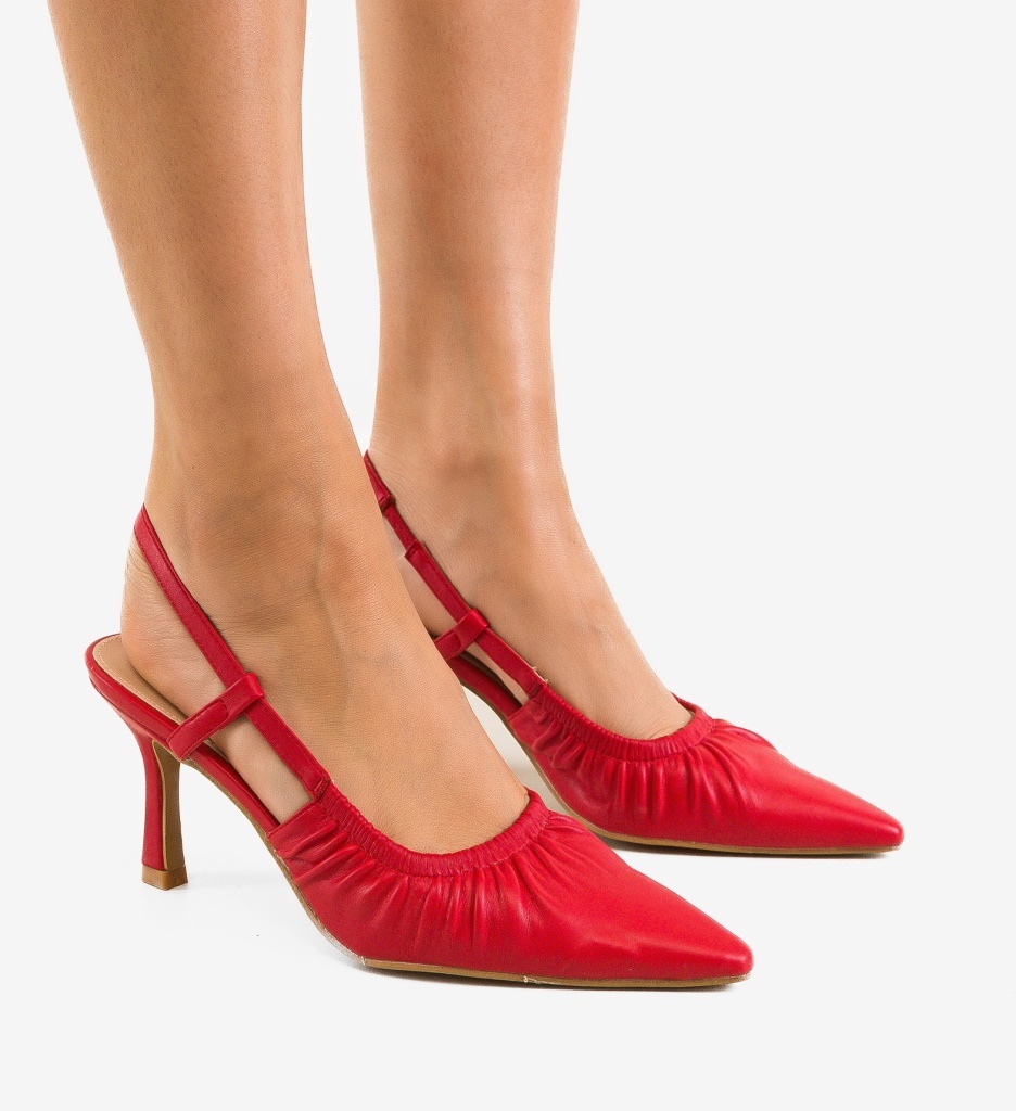 Pantofi Kuky Rosii cu Toc | Stil și Confort