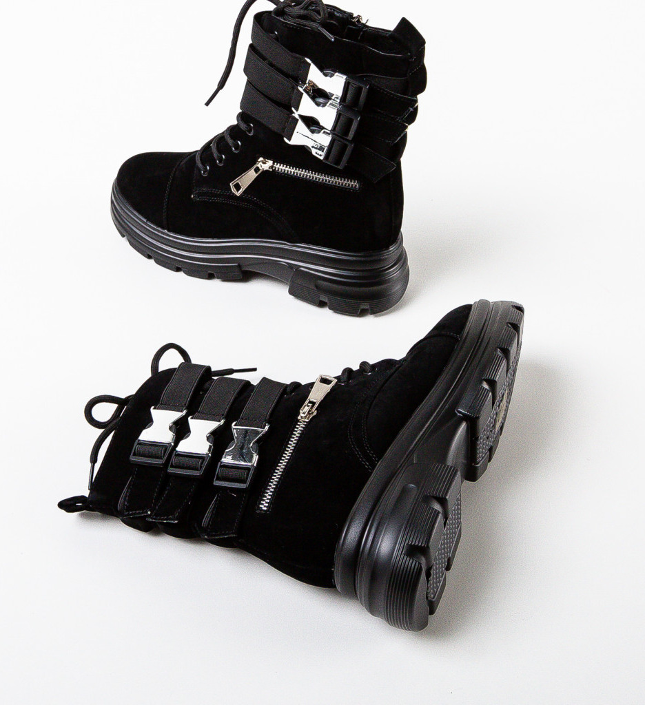 Ghete Dama Negre Elegante - Confort & Stil - imagine 8
