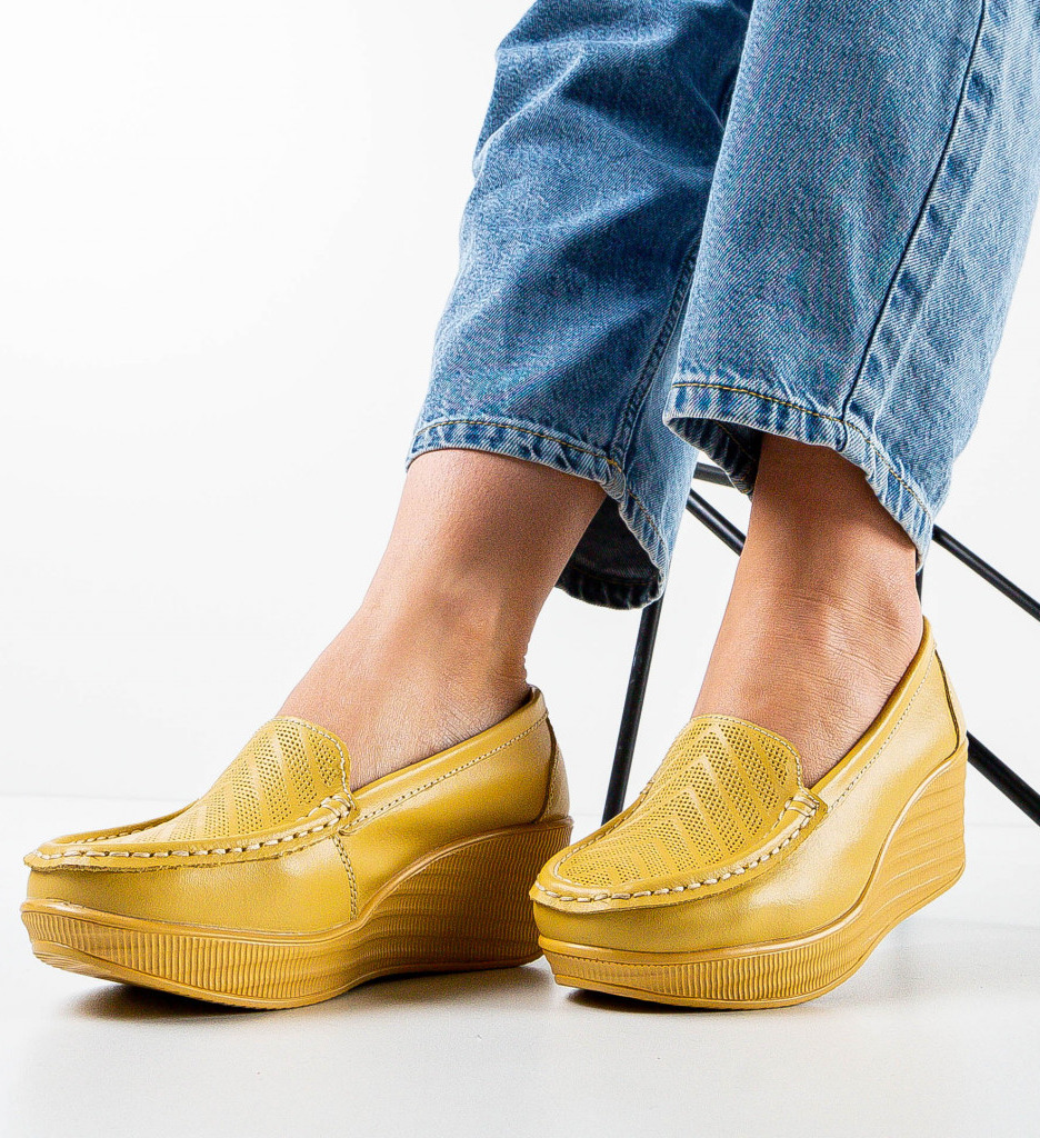 Pantofi Ely Galbeni | Confort Casual - imagine 3