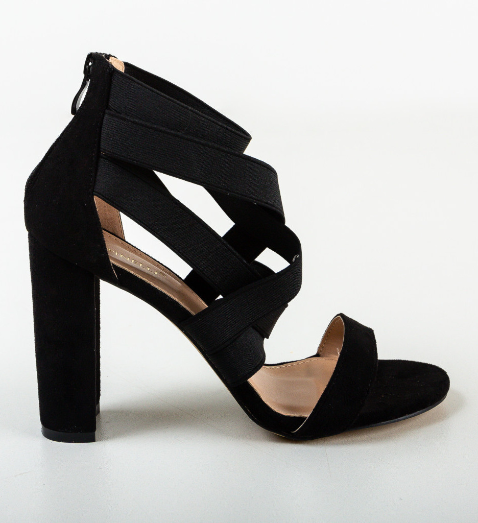 Sandale Iaroll Negre Elegante cu Toc - imagine 8