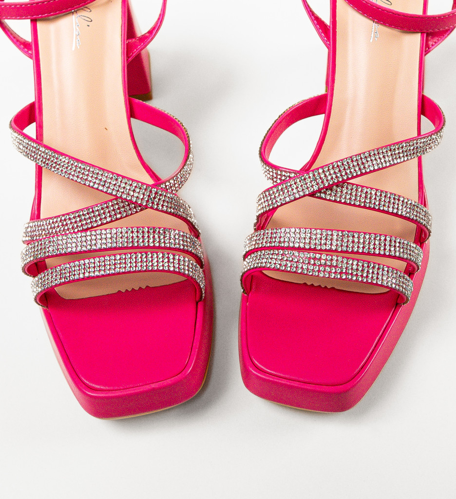 Sandale cu toc Shohre Fuchsia - Eleganță și Stil - imagine 6