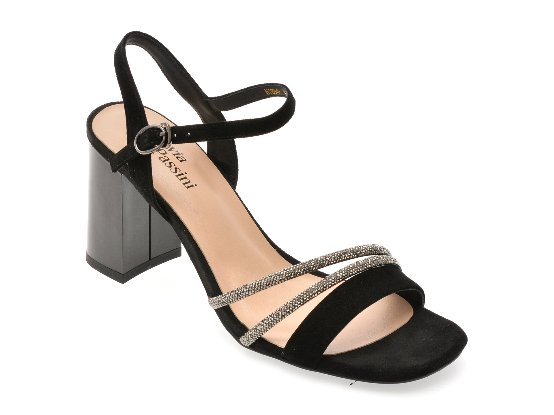 Sandale FLAVIA PASSINI negre din piele intoarsa