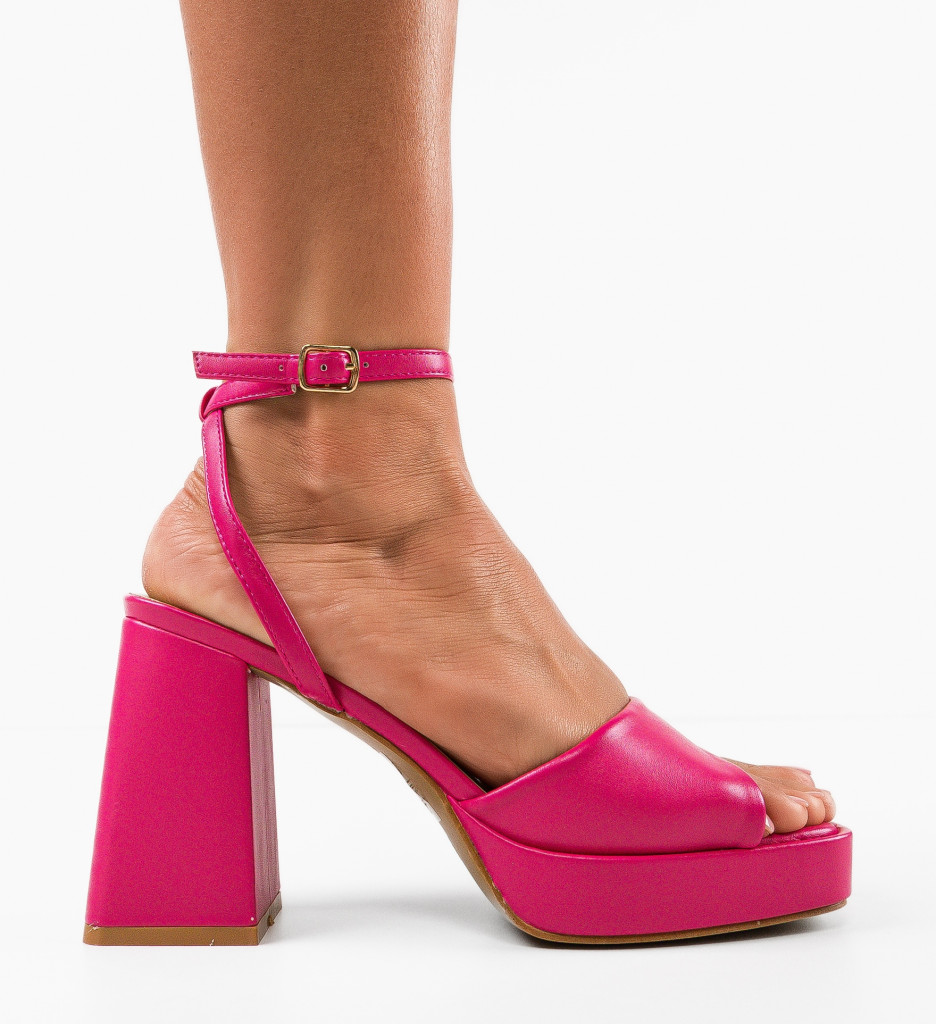 Sandale cu Toc Flaviana Fuchsia - Stil Feminin