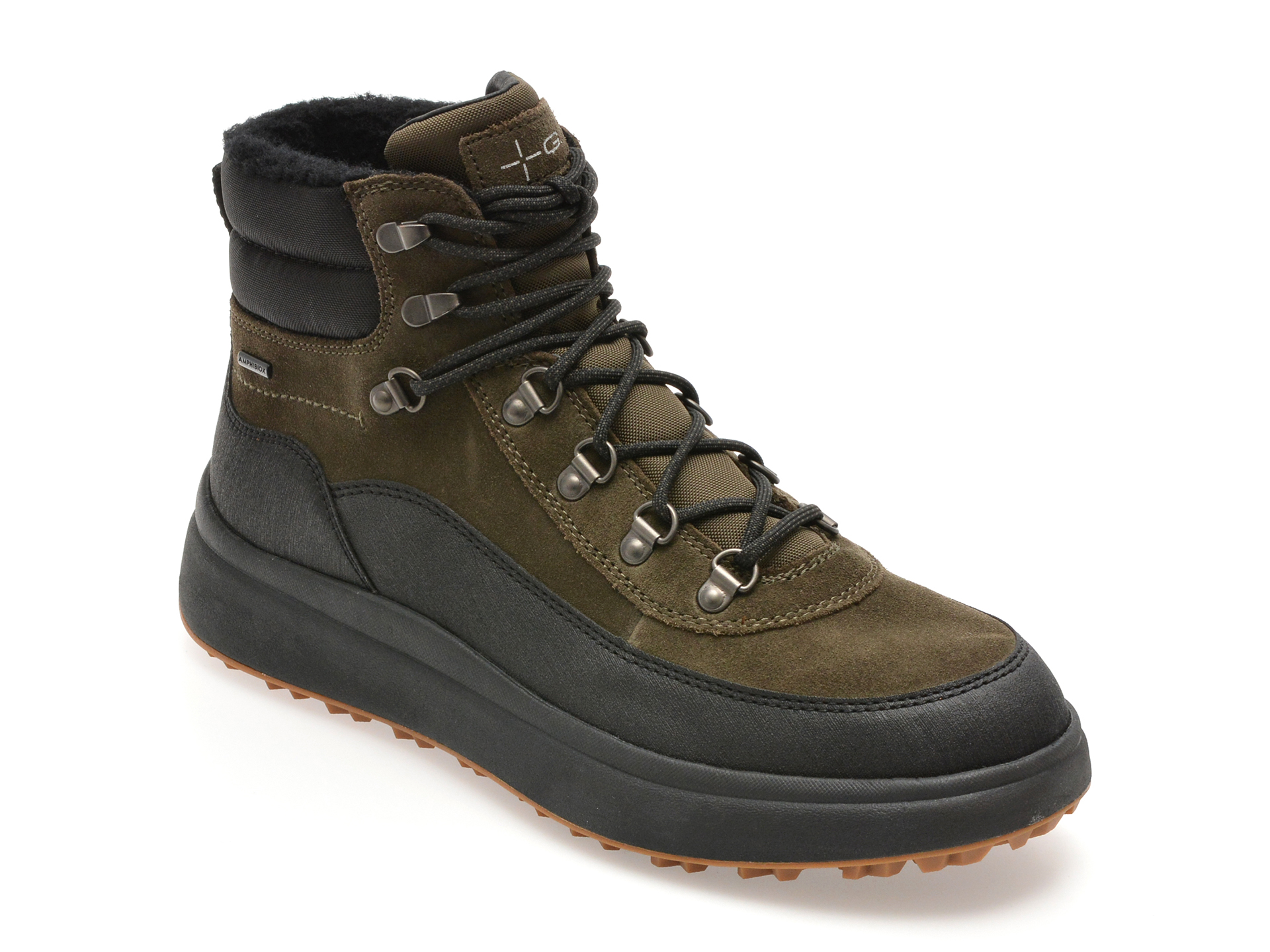 Ghete GEOX U46FZD kaki - Piele naturală respirabilă