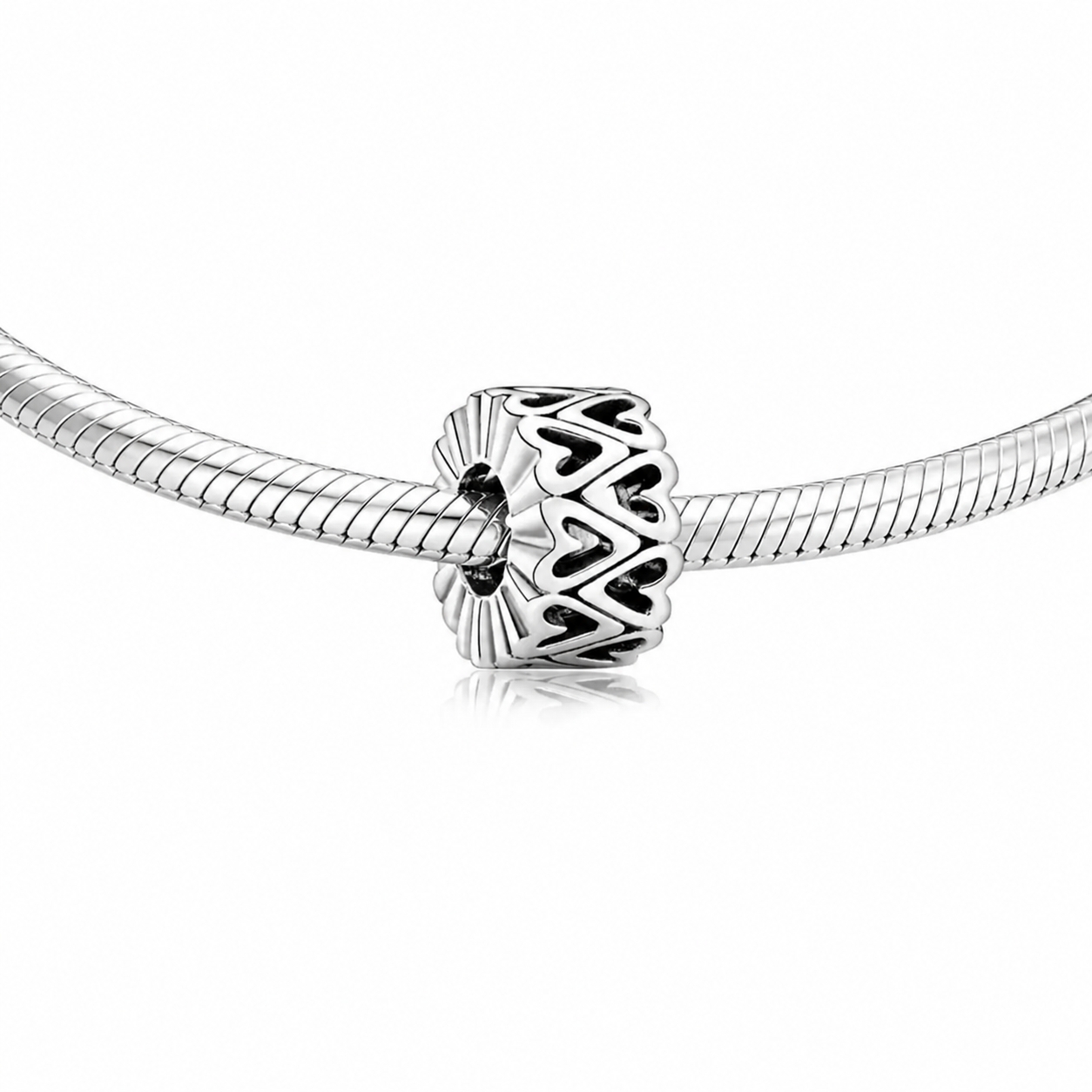 Charm Argint 925 Inimi Placat Rodiu | Amanda - imagine 2