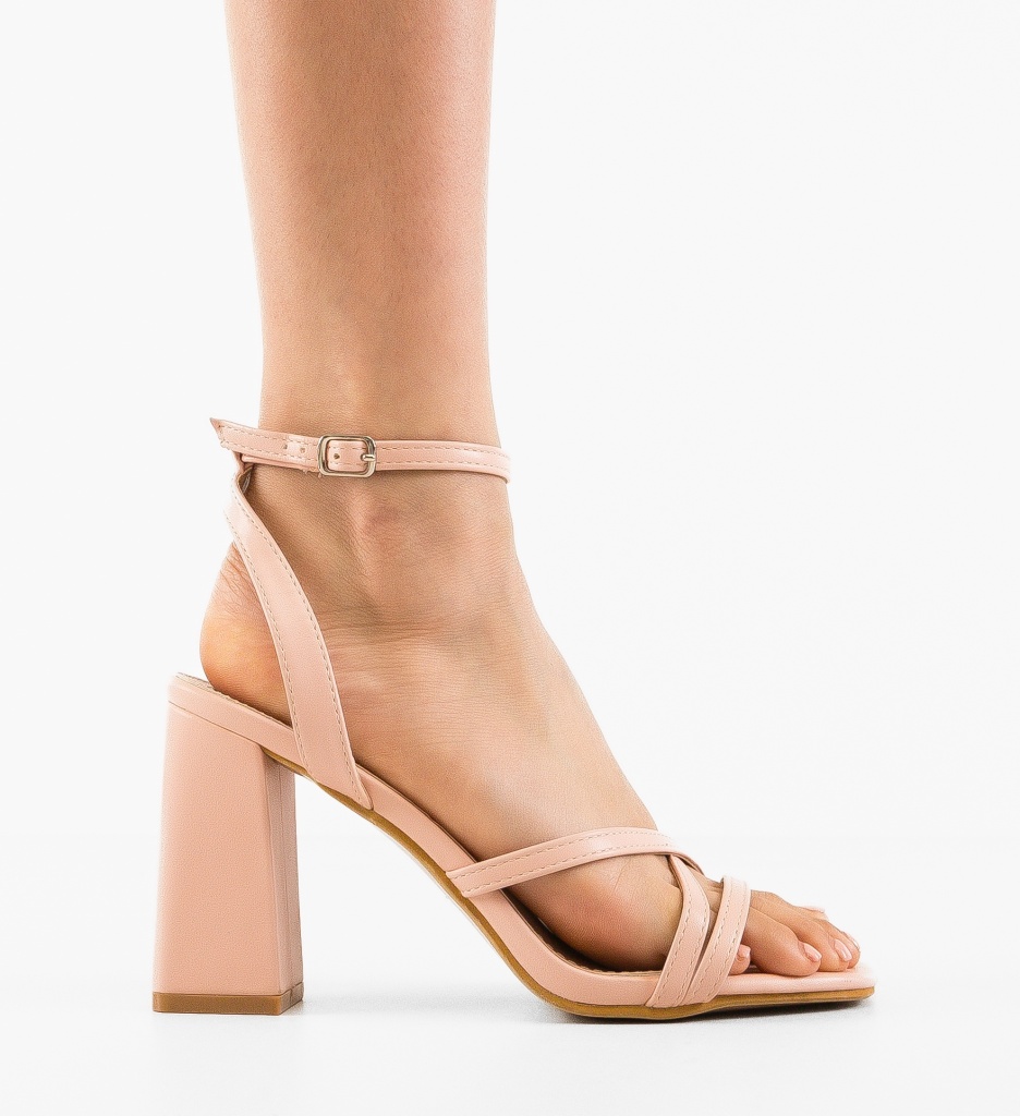 Sandale cu Toc Franklin Roz | Eleganță Asigurată - imagine 4