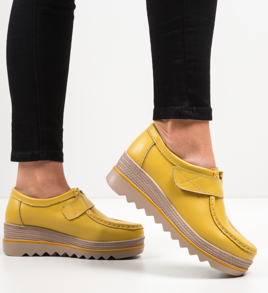 Pantofi Casual Straif Galbeni - Confort și Stil - imagine 3