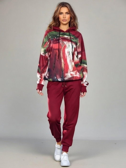Trening Dama Catifea Bordo Shopika