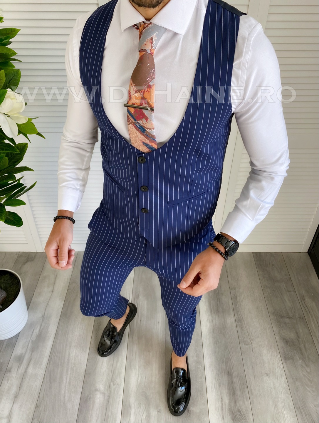 Compleu Barbati Elegant Vesta + Pantaloni Slim Fit