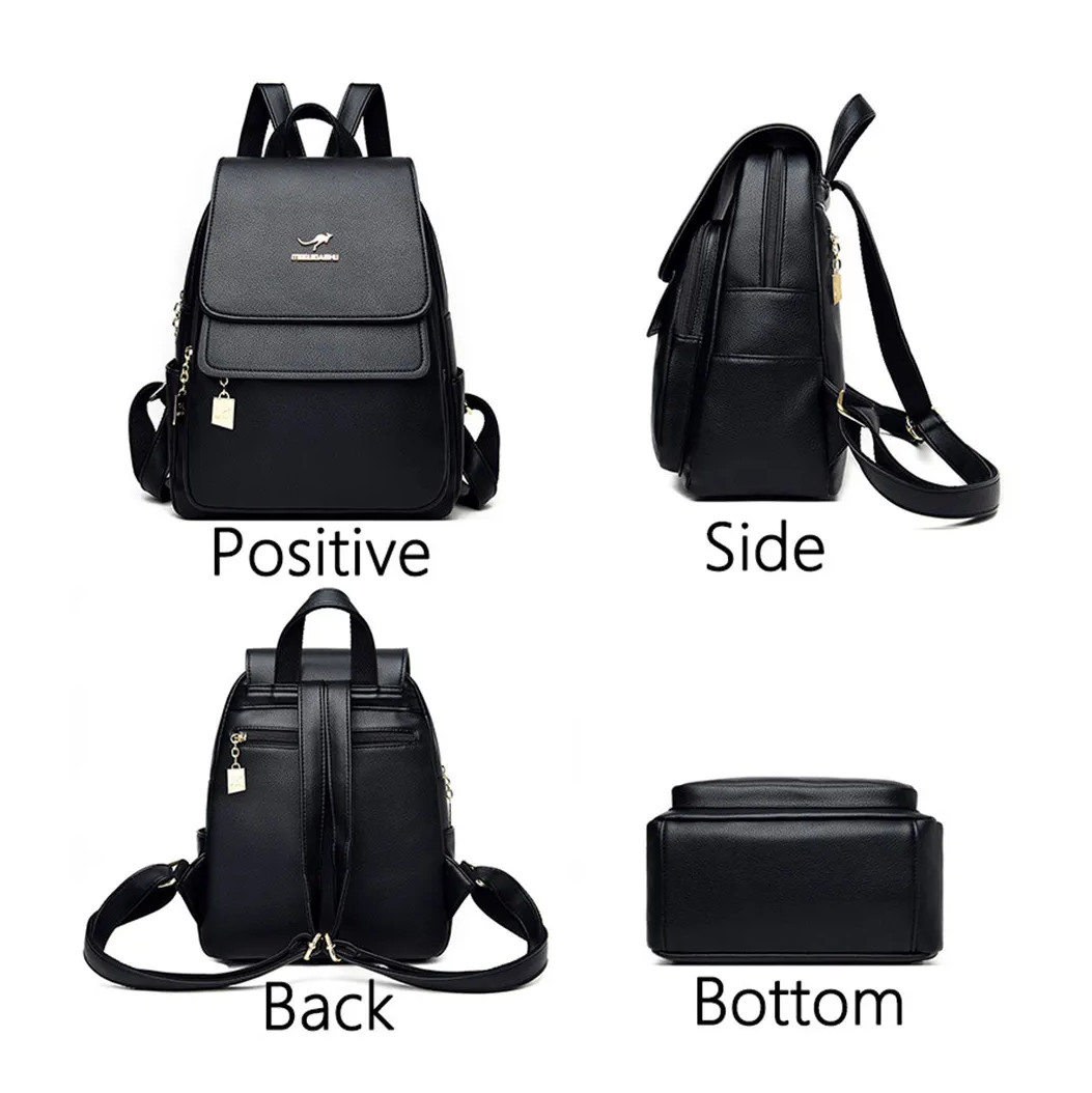 Rucsac dama Adelina GT968 negru, cu multe buzunare - imagine 4