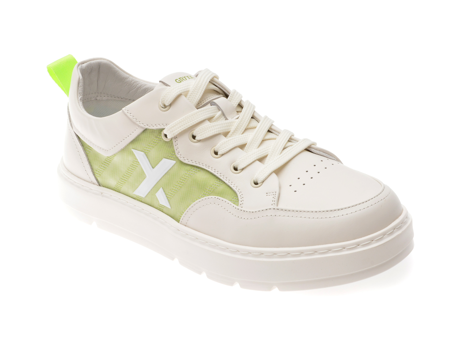 Pantofi GRYXX albi din piele naturală