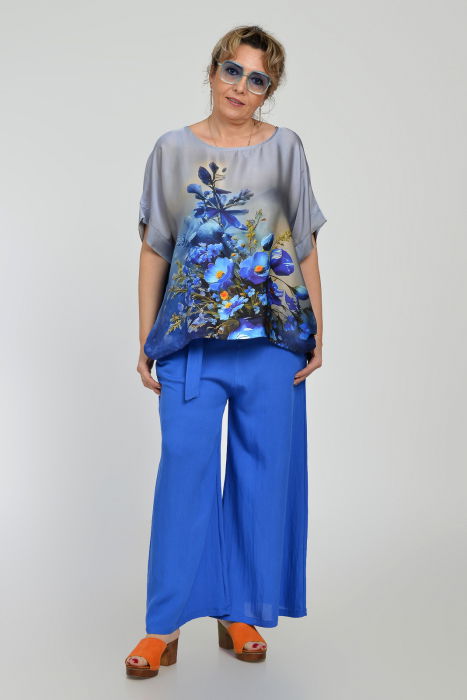 Pantaloni Largi Electric Blue Shopika